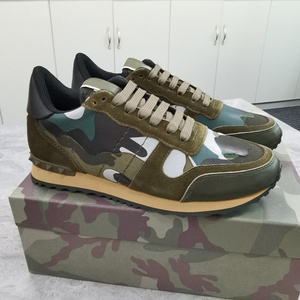 DSYX Baskets de créateur pour femme de haute qualité, avec empeigne en maille, motif camouflage, semelle épaisse cloutée, pour la course et l'extérieur - Product Image 1