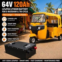 Batterie LiFePO4 48V 60V 50Ah 100Ah 150Ah pour Rickshaw Électrique avec BMS Intelligent pour Vélo Facile à Utiliser