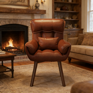 Sillón individual americano vintage de lujo, cómodo para sentarse por largos períodos, para sala de estar o estudio. - Product Image 5