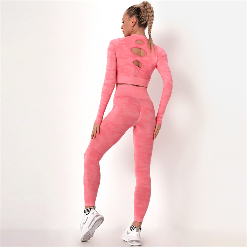 8 colors Fashion Modern Breathable Workout Clothing Women Active Wear Yoga Set hygroscopic and sweat releasing