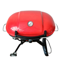 Barbecue électrique d'extérieur moderne en acier, pliable et portable, avec hauteur réglable et chariot pliable