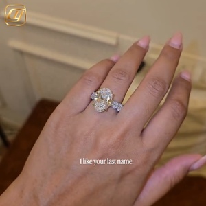 Anillo de Compromiso Personalizado de Lujo para Mujer, Oro Sólido de 10K, 14K, 18K, Diamantes Cultivados en Laboratorio, Corte Ovalado, Certificado IGI, Banda Completamente Pavimentada - Product Image 3