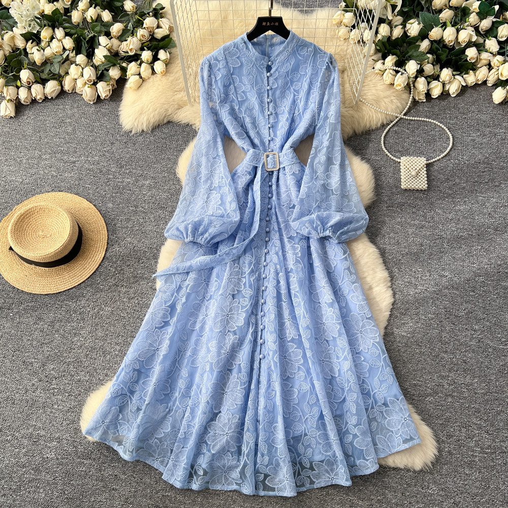 Elegant Red Lace A-Line Dress With Flared Sleeves Long Slim Fit V-Neck  Office Formal Luxury Dress For Women| Alibaba.com