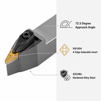 Porte-outil de tournage CNC de précision DVVNN à angle d'approche de 72,5 degrés, compatible avec les outils de tournage série VNMG1604