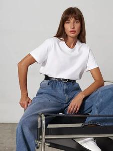 T-<span class=keywords><strong>shirt</strong></span> à manches courtes en coton 100% <span class=keywords><strong>de</strong></span> haute qualité, ample et bien ajusté, couleurs unies, personnalisable, polyvalent, vente en gros, nouveauté été - Product Image 2