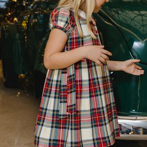 ชุดเดรสลายหมากรุกสำหรับเด็กผู้หญิงอายุ2-14ปีชุดเดรสผูกโบว์สำหรับปาร์ตี้วันหยุด<span class=keywords><strong>ค</strong></span><span class=keywords><strong>ริ</strong></span>สต์มาส - Product Image 5