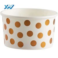 Groothandel Afhaalvoedsel Verpakking Custom Witte Kraft Soep Kom Ijs Cup Papier Hete Soep Beker Met Geventileerde Platte Deksel