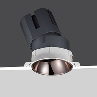 Éclairage moderne sans bordure 20W COB intelligent réglable vers le bas Luminaire à faible Ugr Downlight à LED