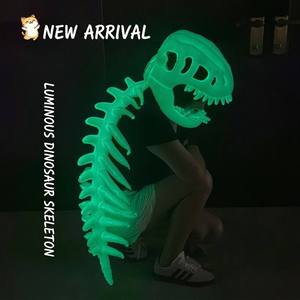 Masque de squelette de <span class=keywords><strong>dinosaure</strong></span> 3D phosphorescent en gros, costume lumineux de crâne de <span class=keywords><strong>dinosaure</strong></span> pour Halloween, fête cosplay, cadeau - Product Image 1