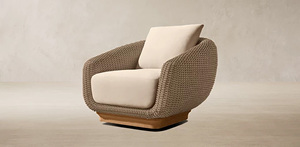 Conjunto de sofás contemporáneos de ratán para exteriores con cojines impermeables para uso en jardín o patio. - Product Image 3