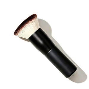 Mini <span class=keywords><strong>pinceau</strong></span> à fond de teint portable avec étui de voyage, manche court, <span class=keywords><strong>pinceau</strong></span> <span class=keywords><strong>Kabuki</strong></span> à tête plate, outil cosmétique pour estomper les fards liquides et en poudre - Product Image 1