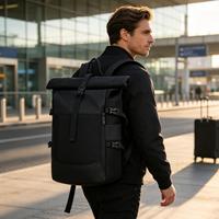 Sac à dos Roll Top Techwear personnalisé avec logo, extensible, étanche, pour ordinateur portable 15,6 pouces, idéal pour les trajets urbains, vente en gros OEM