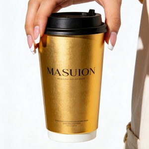 Gobelets à café jetables en papier, impression offset personnalisée, 16 oz, double paroi, pour boissons chaudes, avec logo personnalisé, vente en gros pour cafés. - Product Image 2