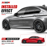 Jupes latérales ZESON AD V1 Style en fibre de carbone véritable pour BMW M3 M4 F80 F82 F83 2014-2018