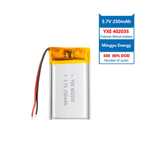 YXE Factory Deep Cycle 3.7V Capacité personnalisée 402035 Protection contre les surcharges Batteries lithium-ion à poche semi-solide rechargeables - Product Image 1