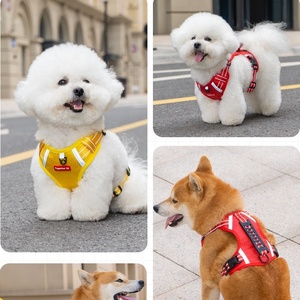 <span class=keywords><strong>Harness</strong></span> Anjing Motif Garis Sport Mewah Bahan PET, Ukuran Sedang, Dapat Disesuaikan, Bernapas, Reflektif, Model Step, Set Tali Anti Tarik - Product Image 3