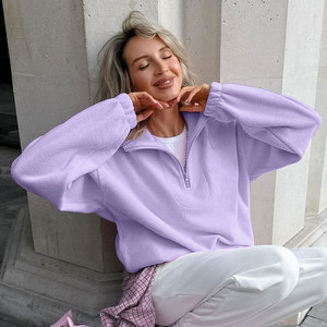 Sudadera Holgada de Forro Polar de Cordero Estilo Europeo Americano para Mujer con Solapa, Otoño Invierno 2026 - Product Image 3