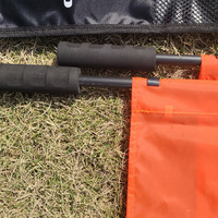 Drapeau d'arbitre T414, mât télescopique pivotant en aluminium, rouge/jaune vif, pour match de football, logo personnalisable, drapeaux d'arbitre