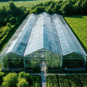Serre agricole multi-chapelles en verre de grande taille avec contrôle de la température et caractéristiques écologiques pour la reproduction de semences et les expositions - Product Image 1