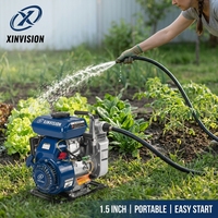 Pompe à eau portable à essence de 1,5 pouce, 154F, 1,5 CV, 105 cm³, 4 temps, pour l'irrigation des jardins et le drainage domestique d'urgence