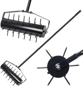 Aérateur <span class=keywords><strong>de</strong></span> pelouse à roulettes robuste - Rouleau à pointes avec long manche pour l'entretien des pelouses et des jardins - Product Image 2