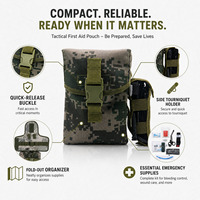 Trousse de premiers secours tactique industrielle portable Jw008 pour une personne, kit de traumatologie, hémostase, entraînement tactique, camouflage, fibre de verre solide