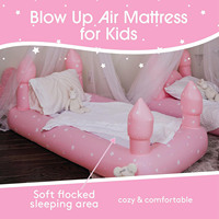 Lit gonflable de voyage de nuit de château rose pliant et lits de matelas d'air pour des enfants