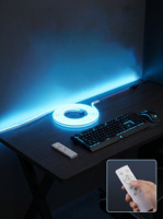 Tira de Luces LED de Bajo Voltaje de 24 V, Color Azul Hielo, Regulable, con Efecto de Flujo de Agua, con Controlador Inteligente