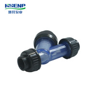 Vanne de retenue transparente en UPVC de type Y à surface lisse pour drain de l'eau, raccord de tuyauterie, filtre à sédiments, pompe doseuse