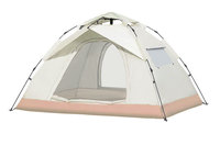 Carpa de Camping de Poliéster 190T para 3-4 Personas, Impermeable, con Revestimiento Plateado de 1500mm, Ventilación de Malla, Montaje Rápido, para las Cuatro Estaciones