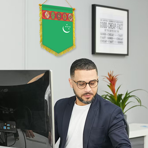 Wholesale 20x30cm Mini Pennant Car Flags Turkmenistan Wall Decor Digital Printing <b>Small</b> Ornaments Hanging Display Accessories - Product Image 2