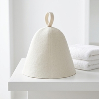 Chapeau de bain polyvalent et personnalisable en 100 % laine douce et réutilisable avec boucle de suspension pour l'isolation thermique et la protection des oreilles en banya