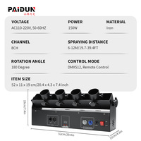 Canon à confettis télécommandé à 4 têtes Payton, lance-confettis électronique DMX pour révélation du sexe, mariage, scène