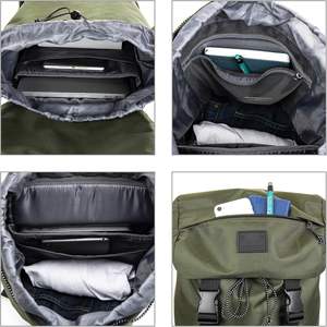 Free sample Travel-friendly <b>roll</b>-<b>top</b> <b>backpack</b> with a custom logo made of recycled polyester that is waterproof and expandable - Product Image 6