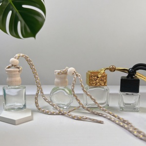 Hot Sale 5ml 8ml 10ml Mini Custom Empty Perfume Cosmetic Glass <b>Jar</b> Car Fragrance Packaging With Wood Lids - Product Image 3