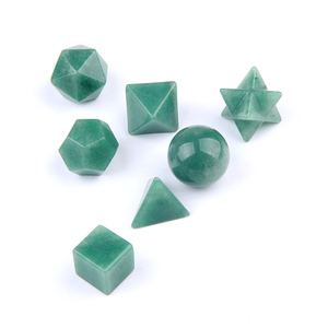 Juego de 7 piedras preciosas naturales, Aventurina verde, Geometría Sagrada, sólido platónico - Product Image 1
