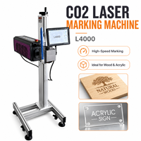 Machine de marquage laser CO2 industrielle 30W 40W pour le bois, l'acrylique, le plastique, haute vitesse, impression en ligne de logo, date, code QR