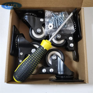 CMCL 1,5 Zoll <span class=keywords><strong>2</strong></span> Zoll Schwarze Räder Schwenkbare Lenkrollen Set mit 4 Polyurethan-Rollen - Product Image 2