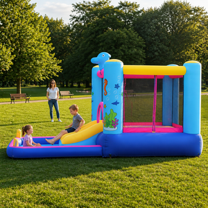 Château gonflable portable en nylon Golden Art pour enfants, idéal pour les garderies - Product Image 2