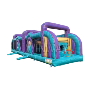 Carrera de obstáculos inflable de PVC de alta calidad W Diseño Venta directa de fábrica Correr para el parque de diversión familiar Juego de obstáculos al aire libre - Product Image 1