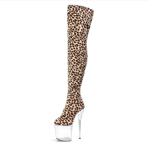 <span class=keywords><strong>Botas</strong></span> de Tacón Alto de 20 cm con Estampado de Leopardo, Zapatos Fetiche Sexys de 8 Pulgadas, Tacones de Bailarina Exótica para Club Nocturno, <span class=keywords><strong>Botas</strong></span> por Encima de la Rodilla de 8 Pulgadas para Modelos - Product Image 5