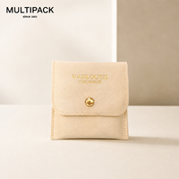 Ensemble de pochettes de voyage de luxe pour bijoux, avec logo personnalisé, en daim, pour organiser les bagues, les boucles d'oreilles, les colliers et les bracelets
