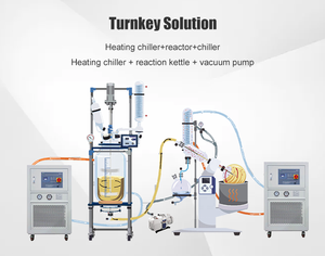 TOPTION 5L Reaction <b>Kettle</b> Semi-Automatic 600W 220V Glass Reactor with Motor Pump Pressure Vessel - Product Image 4