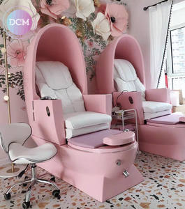 Nagels tudio Einfache rosa Eierform Fuß Spa Joy <span class=keywords><strong>Massage</strong></span> Sofa Maniküre Pediküre Stuhl mit Magnets trahl - Product Image 1