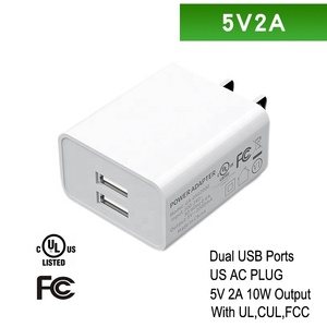 Adaptador <span class=keywords><strong>de</strong></span> Corriente <span class=keywords><strong>de</strong></span> Pared <span class=keywords><strong>de</strong></span> Viaje con Doble Puerto USB 2, Aprobado por UL/FCC, Enchufe <span class=keywords><strong>de</strong></span> CA Estadounidense, 5V 2A 10W, para <span class=keywords><strong>iPhone</strong></span>/Samsung - Product Image 2