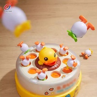 Chengji prise électrique canard rebondissant plateau tournant amusant dessus de table jeu de société magnétique rebond canard jaune jouet jeux de table pour enfants