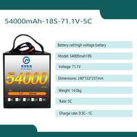 Fabricant de batterie de drone 54000mah 18s 71.1v 5c Pack de batterie de drone à vendre Batterie de véhicule aérien sans pilote