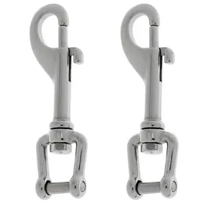 Premium 316 Stainless Steel Scuba Diving Shackle Bolt Snap Clip with D Ring Shackle