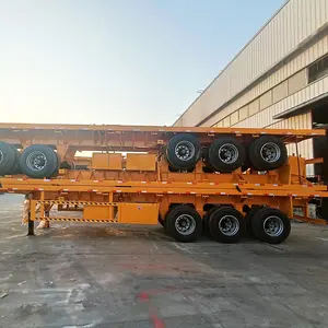 Giá thấp New 40ft 3 trục phẳng Trailer bán 40 tấn container Chassis cho giao thông vận tải 20ft 40ft container với container khóa