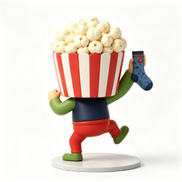 Figurine de personnage en PVC personnalisée, écologique et mignonne, en forme de bonhomme de pop-corn, jouet d'art créatif et de collection, idéale pour décorer les fêtes et comme cadeau promotionnel.